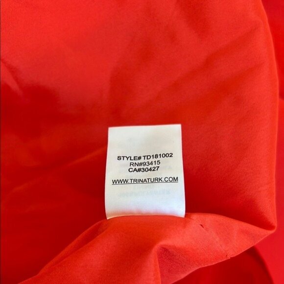 Trina Turk Keyhole High Low Petal Sleeveless Dress in Red - 6 - Picture 9 of 11